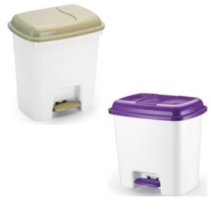 LIXEIRA RETANGULAR C/PEDAL 7,5LTS (6PÇS)-PLÁSTICOS RAINHA
