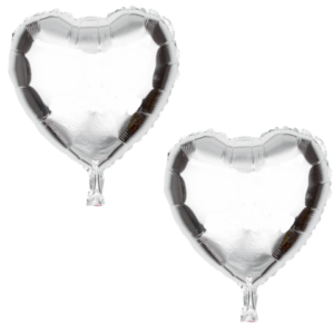 BALÃO CORAÇÃO PRATA (12PÇS)-CABEKLA
