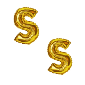 BALÃO LETRA S DOURADO PEQUENO (12PÇS)-CABEKLA