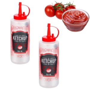 BISNAGA DECORADA P/KETCHUP 350ML (24PÇS)-PLASDURAN
