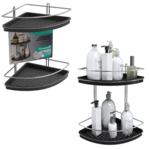 CANTONEIRA DUPLA C/FUNDO PLÁSTICO PRETA (3PÇS)-STOLF