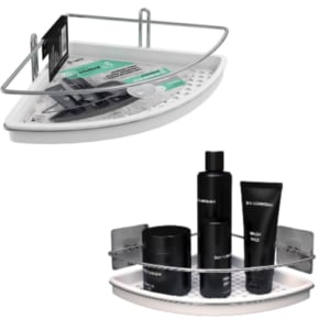 CANTONEIRA SIMPLES MULTIUSO C/FUNDO PLÁSTICA BRANCA (6PÇS)-STOLF