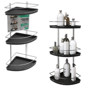 CANTONEIRA TRIPLA C/FUNDO PLÁSTICA PRETO (3PÇS)-STOLF