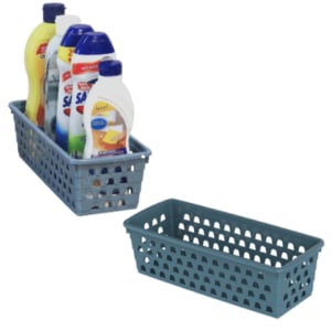 CESTO MULTIUSO RETANGULAR COMPRIDO AZUL (12PÇS)-UNINJET