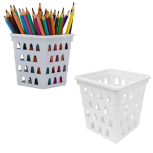 CESTO MULTIUSO PEQUENO QUADRADO BRANCO (12PÇS)-UNINJET