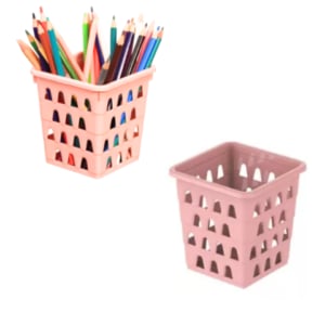 CESTO MULTIUSO PEQUENO QUADRADO ROSA (12PÇS)-UNINJET