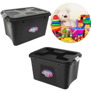 CAIXA ORGANIZADORA MULTIUSO 20LTS PRETA (6PÇS)-UNINJET