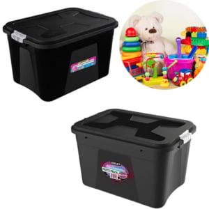 CAIXA ORGANIZADORA 56LTS PRETA (3PÇS)-UNINJET