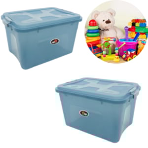 CAIXA ORGANIZADORA MULTIUSO 20LTS UP HOUSE AZUL (3PÇS)-UNINJET