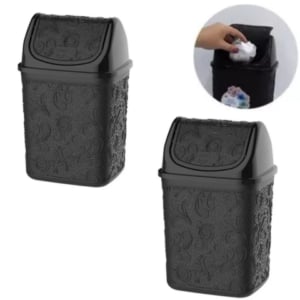 CESTO PIA 4,5LTS FLORAL PRETO (6PÇS)-UNINJET