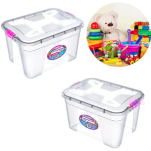 CAIXA ORGANIZADORA MULTIUSO 12LTS TRANSLÚCIDA (3PÇS)-UNINJET