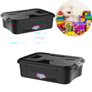 CAIXA ORGANIZADORA MULTIUSO 28LTS PRETA (3PÇS)-UNINJET