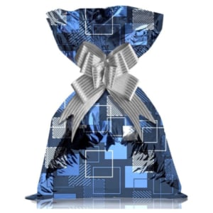 SAQ. P/PRESENTE 15X22 C/50UN QUADRADOS AZUL-GALA