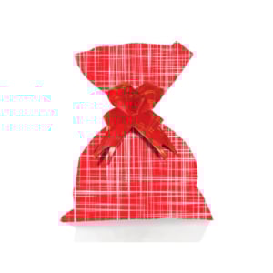 SAQ. P/PRESENTE 10X15 C/50UN LINHO RÚSTICO VERMELHO METALIZADO-GALA