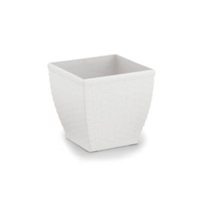 VASO CACHEPO RATTAN MINI QUAD.BRANCO (12PÇS)-INJEPLASTEC