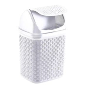 LIXEIRA DE PIA BASCULANTE RATTAN 4,5LTS BRANCA (6PÇS)-NITRON