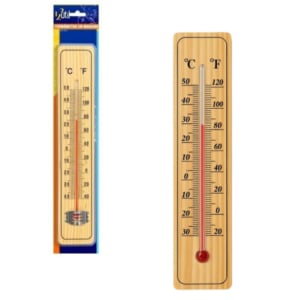 TERMÔMETRO EM MADEIRA P/AMBIENTE (12PÇS)-123ÚTIL