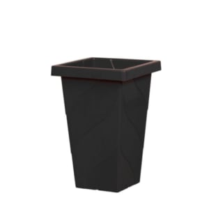 VASO QUADRADO COLUNA P PRETO 13LTS (6PÇS)-PLASNEW