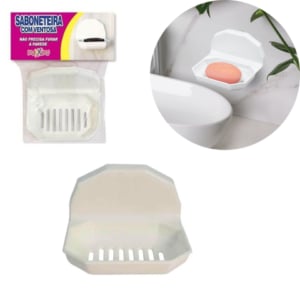 SABONETEIRA COM VENTOSA BRANCA (24PÇS)-MÁXXIMO