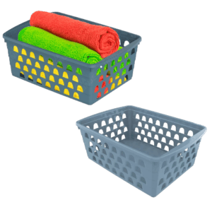 CESTO MULTIUSO EXTRA GRANDE RETANGULAR ALTO AZUL (12PÇS)-UNINJET