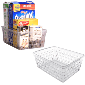 CESTO MULTISO EXTRA GRANDE RETANGULAR ALTO TRANPARENTE (12PÇS)-UNINJET