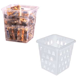 CESTO MULTIUSO PEQUENO QUADRADO TRANSPARENTE (12PÇS)-UNINJET