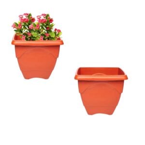VASO QUADRADO PEQUENO 1LT TERRACOTA (24PÇS)-INPLAST