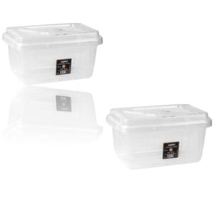 CAIXA ORGANIZADORA RETANGULAR TRANSP.2,5LTS C/TRAVA (12PÇS)-INPLAST