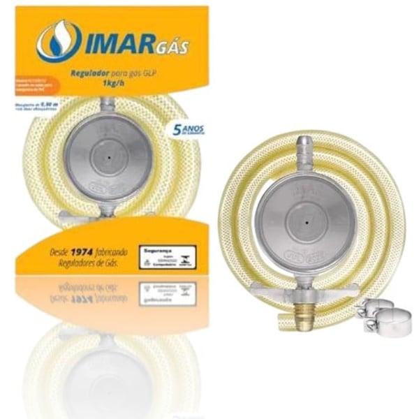 REGULADOR DE GAS 1KG/H C/MANGUEIRA 0,80M (6PÇS)-ARIM