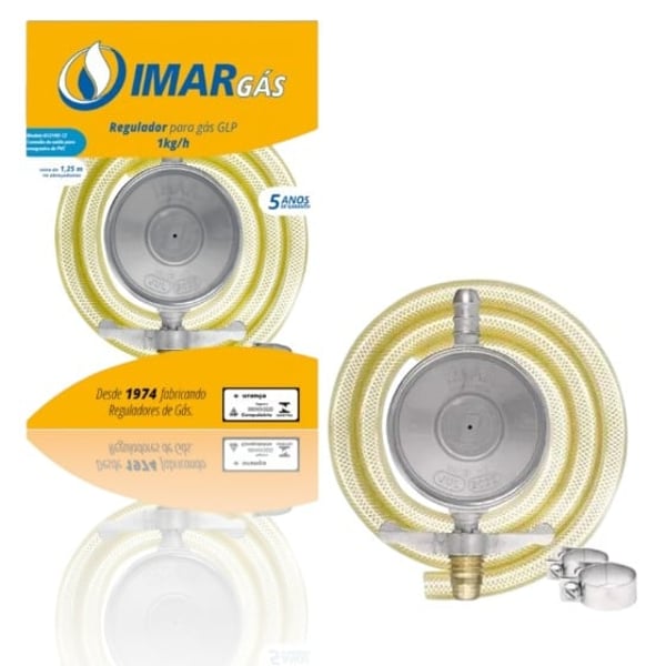 REGULADOR DE GÁS 1KG/H C/MANGUEIRA 1,25M (6PÇS)-ARIM