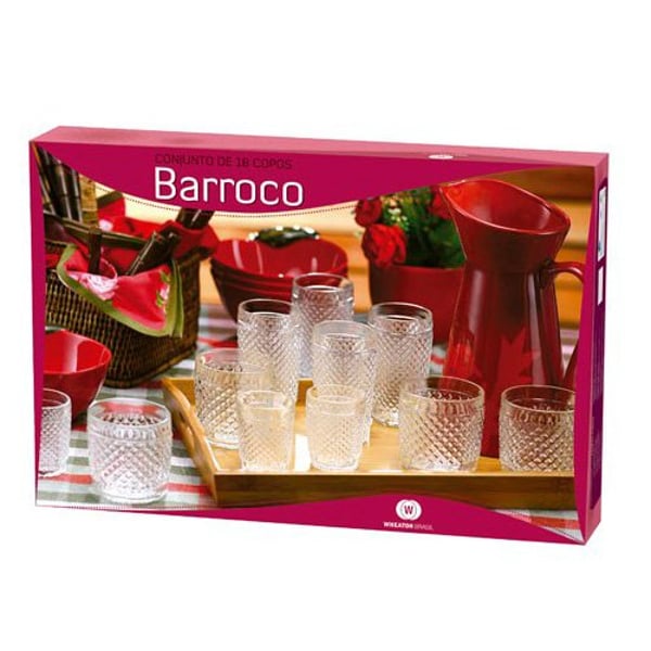 CONJ. COPOS BARROCO 18 PÇS (CX. 4 EMB. C/ 18 PÇs) – WHEATON [3647]