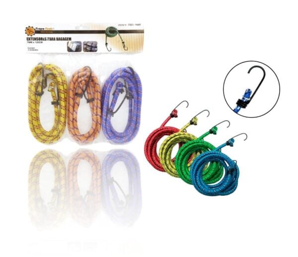 EXTENSOR ELÁSTICO P/BAGAGEM C/3PÇS (12JGS)-CAERUS