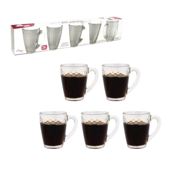 JG.XÍCARAS DE VIDRO P/CAFÉ 90ML PRINCE HONEY C/5 (6JGS)-INGA