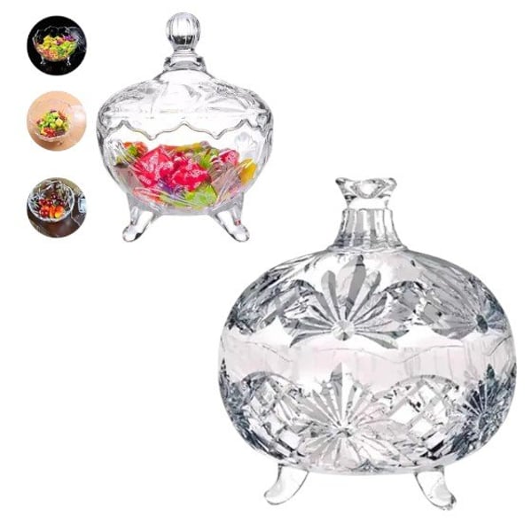 BOMBONIERE DE VIDRO ROZANA 390ML (6PÇS)-INGA