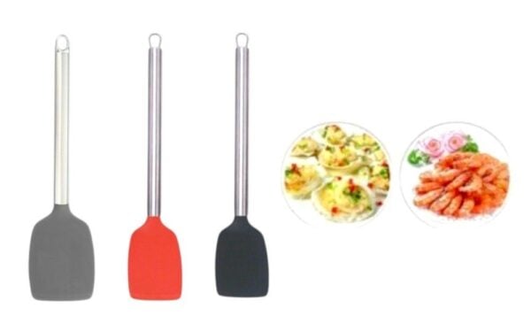 ESPÁTULA SILICONE C/CB INOX 345CM (12PÇS)-TOP ÚTIL