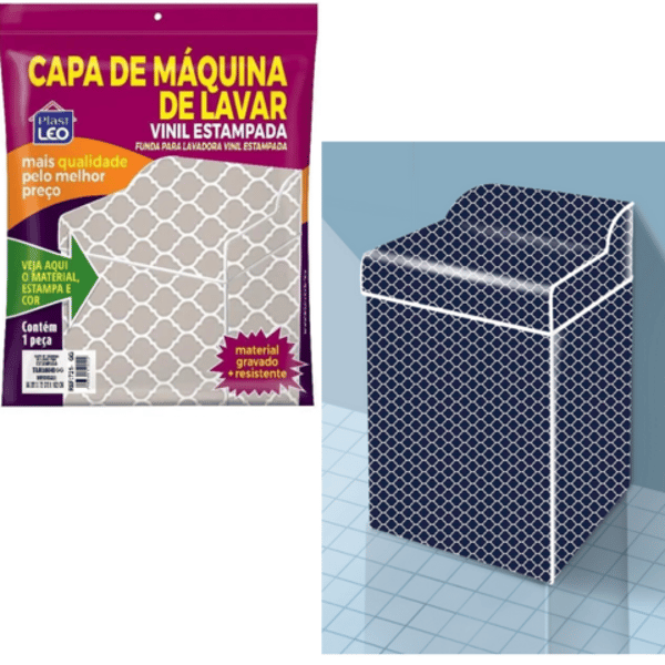 CAPA DE MAQ.LAVAR VINIL ESTAMPADA GG (6PÇS)-PLASTLEO