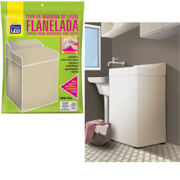 CAPA DE MAQ.FLANELADA LISA G (6PÇS)-PLASTLEO