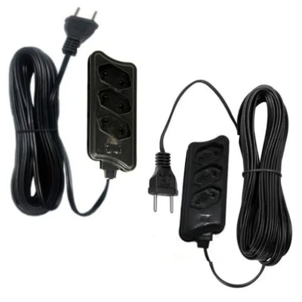 EXTENSÃO MULTIUSO CABO PL 2P 10MTS PRETA (6PÇS)-COMPOLUX