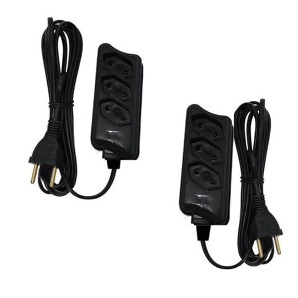 EXTENSÃO 1,5MTS MULTIUSO CB PL 2P PRETA (12PÇS)-COMPOLUX