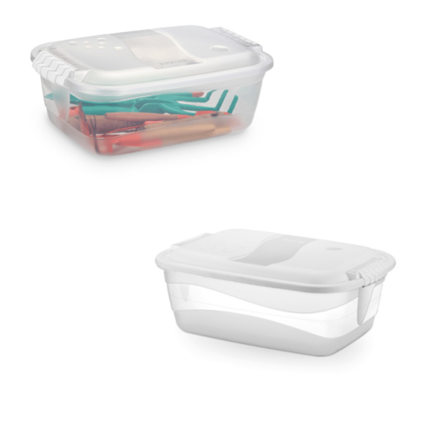 CONTAINER ORGANIZADOR 6LTS TRANSPARENTE (12PÇS)-PLÁSTICOS RAINHA