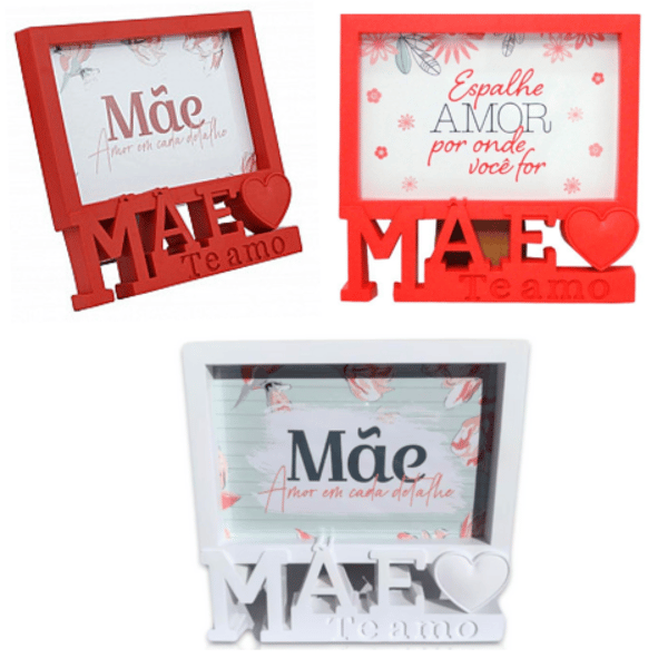 PORTA RETRATO PLÁSTICO MÃE AMOR EM CADA DETALHE 10X15 (12PÇS)-WELLMIX