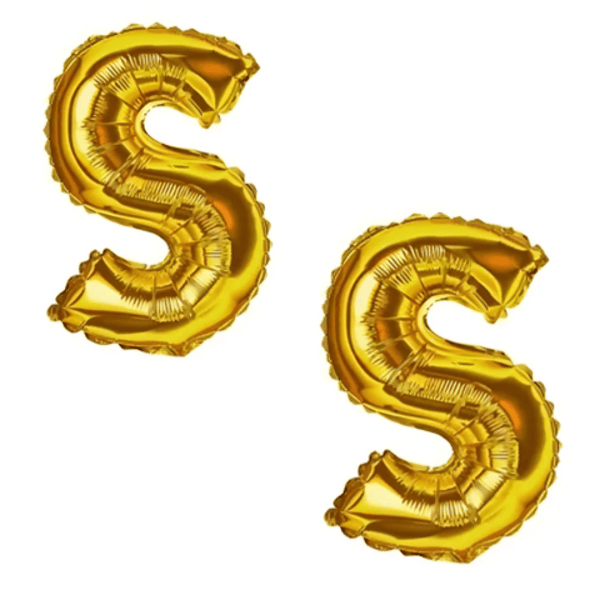 BALÃO LETRA S DOURADO GRANDE (12PÇS)-CABEKLA