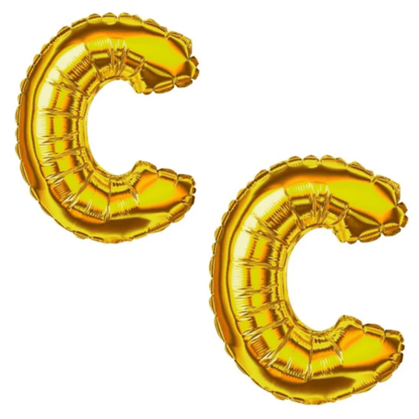 BALÃO LETRA C DOURADO (12PÇS)-CABEKLA