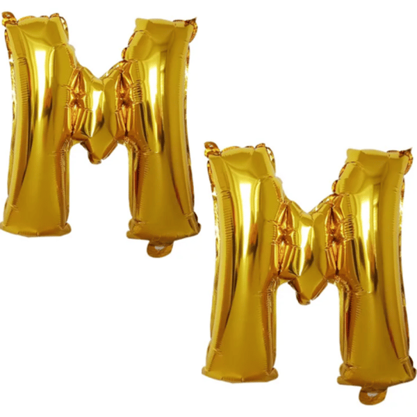 BALÃO LETRA M DOURADO (12PÇS)-CABEKLA