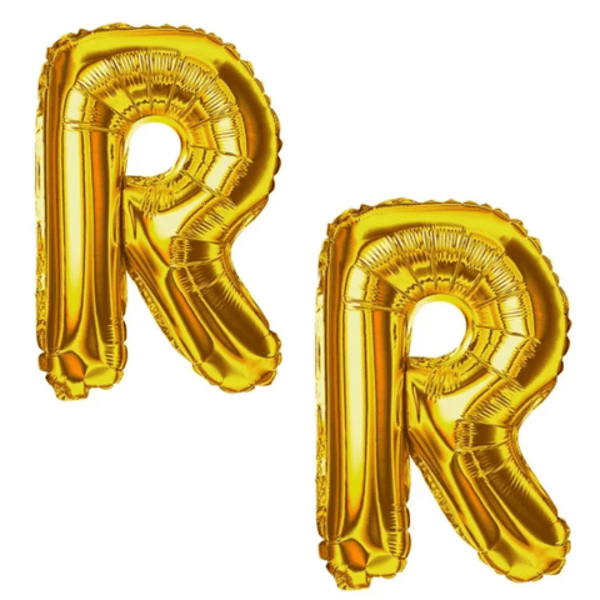 BALÃO LETRA R DOURADO (12PÇS)-CABEKLA