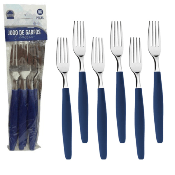 JG DE GARFOS C/6PÇS AZUL MARINHO CLASSIC (12PCT)-LET ÚTIL