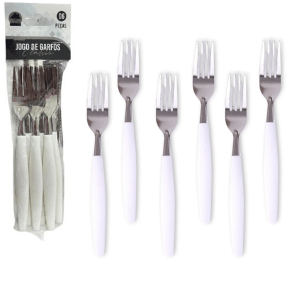 JG DE GARFOS C/6PÇS BRANCO CLASSIC (12PCT)-LET ÚTIL