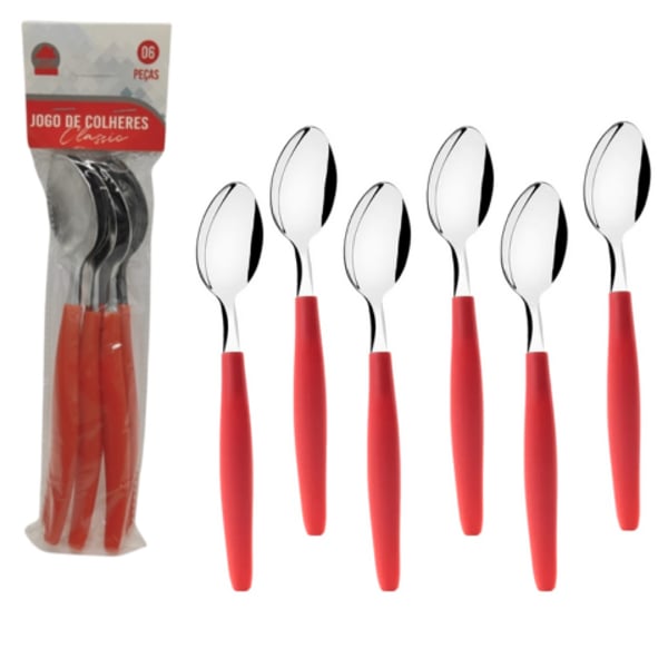 JG DE COLHERES C/6PÇS VERMELHO CLASSIC (12PCT)-LET ÚTIL