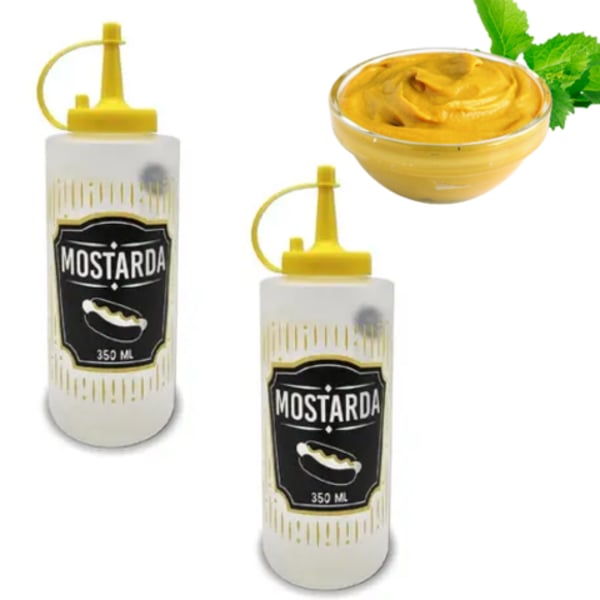 BISNAGA DECORADA P/MOSTARDA 350ML (24PÇS)-PLASDURAN