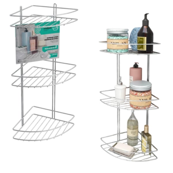 PORTA SHAMPOO CANTO TRIPLO EM ARAMADO(3PÇS)-STOLF
